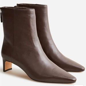 NWOT J. Crew Stevie Ankle Boots in Brown Leather, Size 9